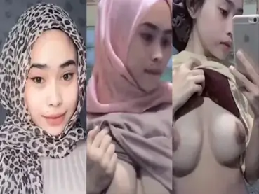 Hijab Pink Cantik Pamer Tubuh Mulus Sampe Memek Basah